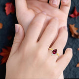Teardrop Art Deco Pear Wedding Engagement Ring Round CZ 925 Sterling Silver