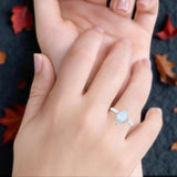 Teardrop Art Deco Pear Wedding Engagement Ring Round CZ 925 Sterling Silver