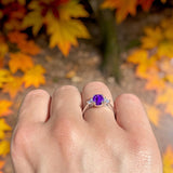 Art Deco Oval Natural Stone Three Stone Ring