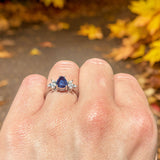 Art Deco Pear Teardrop Natural Stone Ring