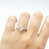 Oval Natural Stone Floral  Ring