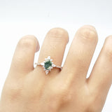 Oval Natural Stone Floral  Ring