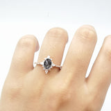 Oval Natural Stone Floral  Ring