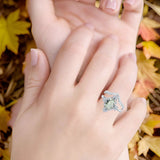 Two Piece Oval Natural Stone Bridal Ring