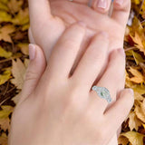 Art Deco Round Natural Stone Wedding Ring