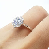 Floral Style Round Natural Stone Ring