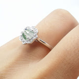 Floral Style Round Natural Stone Ring