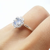 Floral Style Round Natural Stone Ring