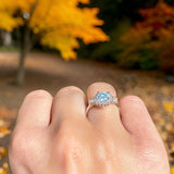 Art Deco Round Natural Stone Flower Ring