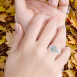 Two Piece Round Natural Stone Cluster Ring