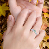 Art Deco Round Natural Stone Floral Ring