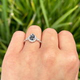 Vintage Style Pear Teardrop Natural Stone Ring