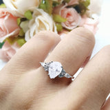 Vintage Style Pear Teardrop Natural Stone Ring