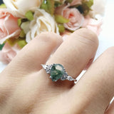 Vintage Style Pear Teardrop Natural Stone Ring