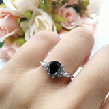 Vintage Style Pear Teardrop Natural Stone Ring