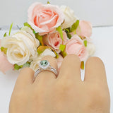 Vintage Style Pear Teardrop Natural Stone Ring