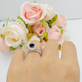 Vintage Style Pear Teardrop Natural Stone Ring