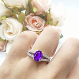 Oval Natural Stone Split Shank Ring