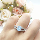 Oval Natural Stone Split Shank Ring