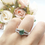 Oval Natural Stone Split Shank Ring