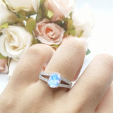 Oval Natural Stone Split Shank Ring