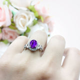 Oval Halo Split Shank Twisted Ring