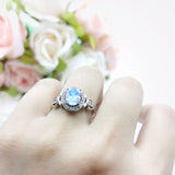 Oval Halo Split Shank Twisted Ring