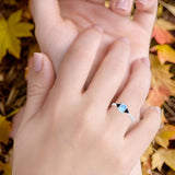Three Stone Oval Natural Stone Trio Ring