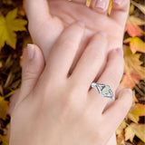 Two Tone Oval Natural Stone Ring