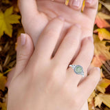 Art Deco Round Natural Stone Triquetra Ring