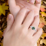 Art Deco Oval Natural Stone Wedding Ring
