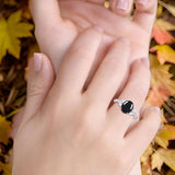 Art Deco Oval Natural Stone Wedding Ring