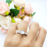 Round Natural Stone Cathedral Ring