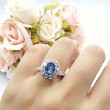 Oval Natural Stone Art Deco Ring