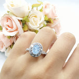 Oval Natural Stone Art Deco Ring