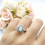 Oval Natural Stone Art Deco Ring