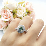 Oval Natural Stone Art Deco Ring