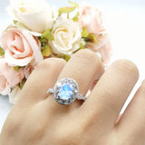 Oval Natural Stone Art Deco Ring