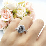 Oval Natural Stone Art Deco Ring