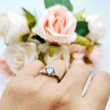 Oval Natural Stone Leaf Split Shank Ring