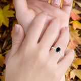 Pear Teardrop Natural Stone Solitaire Ring