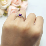 Minimalist Round Natural Stone Art Deco Ring