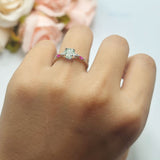 Minimalist Round Natural Stone Art Deco Ring