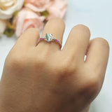 Minimalist Round Natural Stone Art Deco Ring