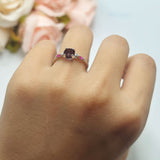 Minimalist Round Natural Stone Art Deco Ring