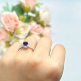 Vintage Style Round Natural Stone Halo Ring