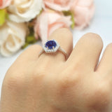 Vintage Style Round Natural Stone Hexagonal Ring