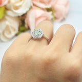 Vintage Style Round Natural Stone Hexagonal Ring