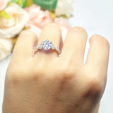 Round Natural Stone Leaf Vintage Style Ring