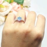 Round Natural Stone Leaf Vintage Style Ring